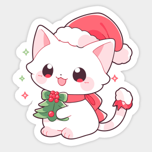 Christmas kitten in the snow Sticker